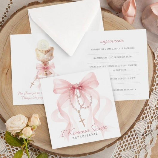 Minimalistyczne zaproszenia na Komunię