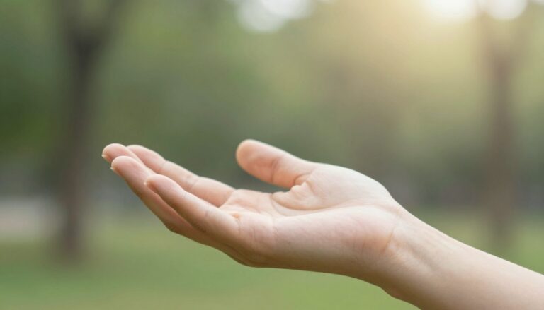 otwarta dłoń skierowana ku górze